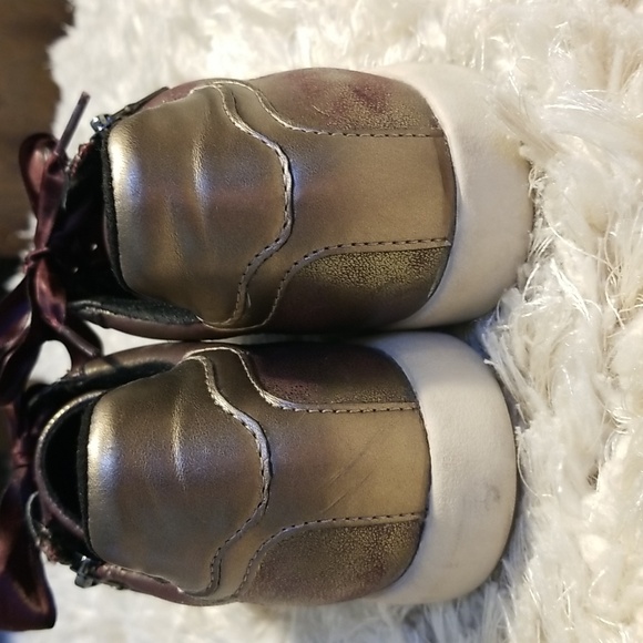 Geox Bloomie 3 sneaker plum metallic shoes with ribbon laces - Picture 4 of 10